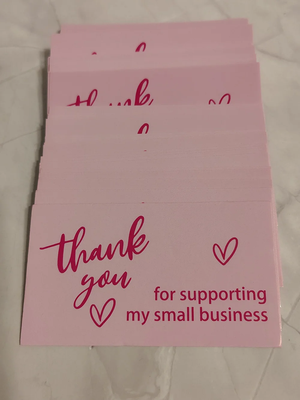 49 Pink Thank You Cards and 1